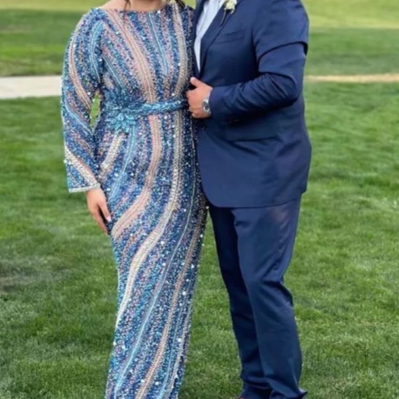 Mariam Long Sleeve Beaded Dress by Iyza Belaar from B Chic Fashions - Picture 1 of 8